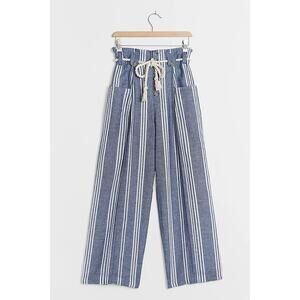Anthropologie Blue and White Striped Wide Leg Pants